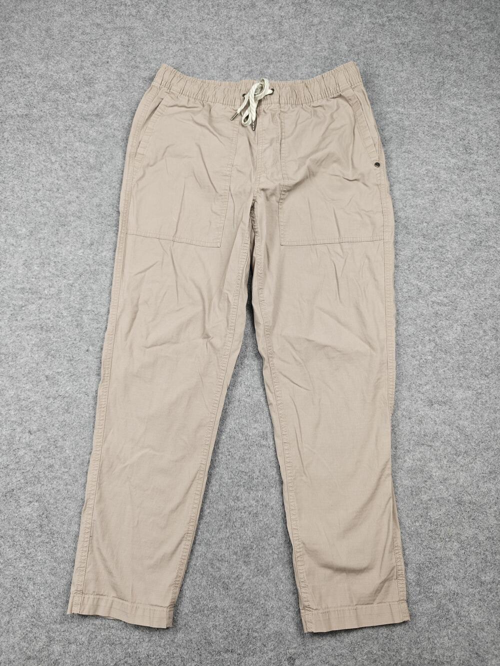 Vuori Pants Mens Medium Beige Jogger Elastic Drawstring Pockets Tapered